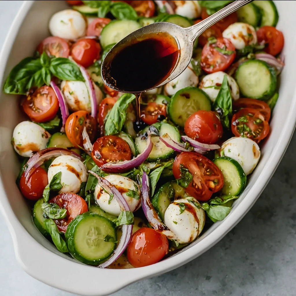 5-Minute Fresh Cucumber Caprese Salad!
