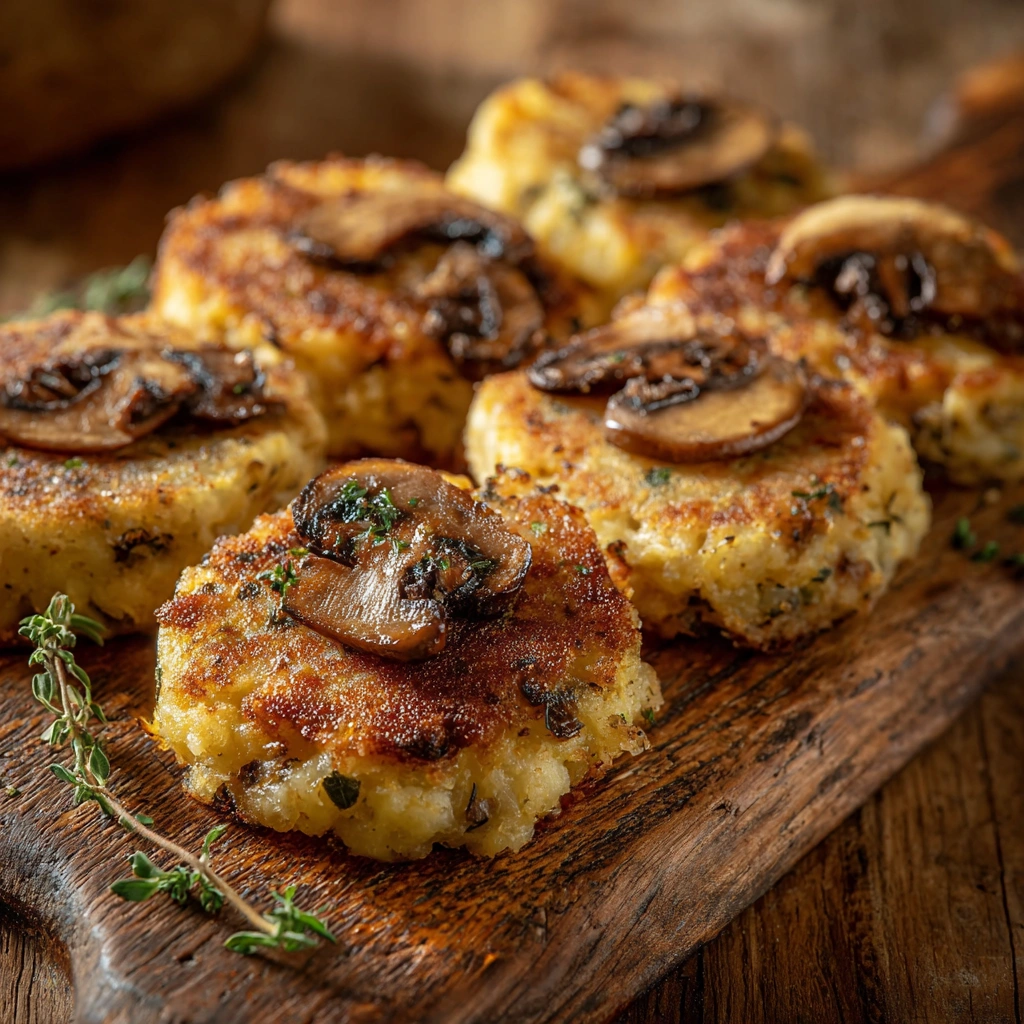 Easy Mushroom Stuffed Potato Cakes Recipe Homemade Mushroom Potato Cakes Savory Stuffed Potato Cakes Tutorial Gluten-free ...