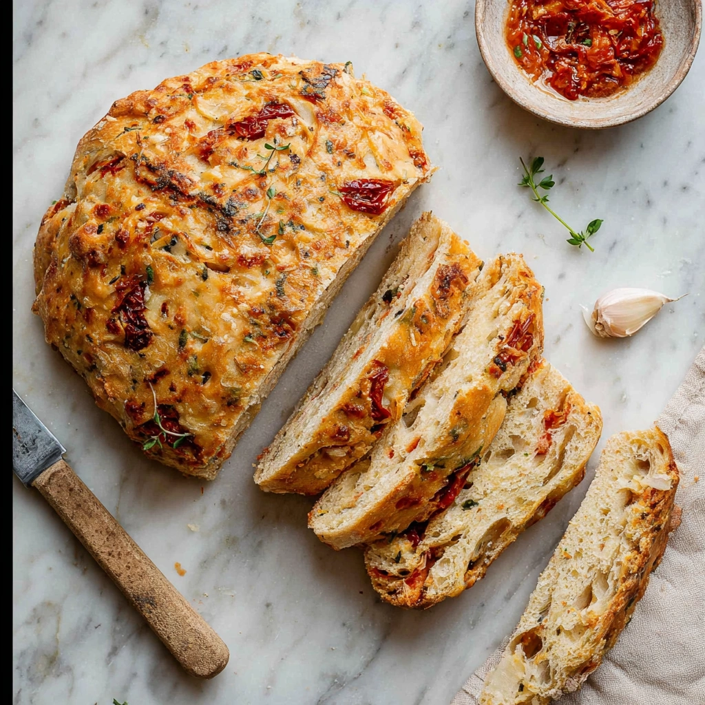 A slice of homemade, crusty pizza bread with visible bubbles and melted cheese.