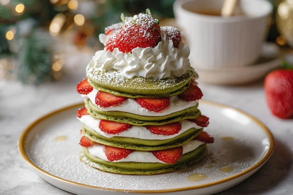 Best Matcha Christmas Tree Pancakes Recipe How To Make Matcha Pancakes For Christmas Gluten-free Matcha Tree Pancakes Guid...