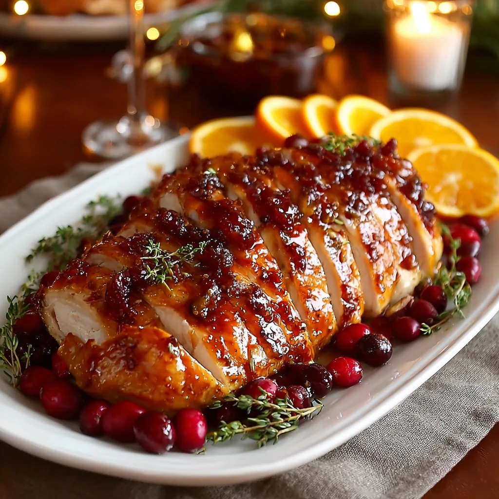 Cranberry Orange Glazed Turkey Recipe Easy 30 Minute Turkey Breast Recipe Best Cranberry Glazed Turkey Breast Quick Cranbe...