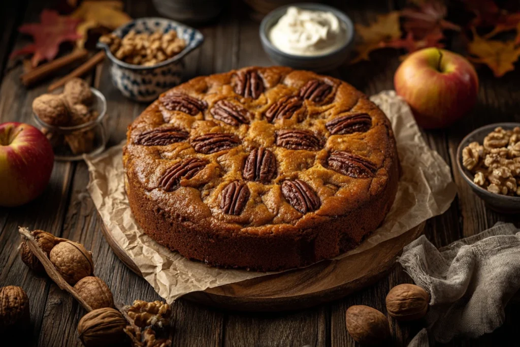 Easy Apple Walnut Cake Recipe 10-minute Apple Cake Prep Quick Apple Walnut Cake Instructions Beginner's Guide To Baking Ap...