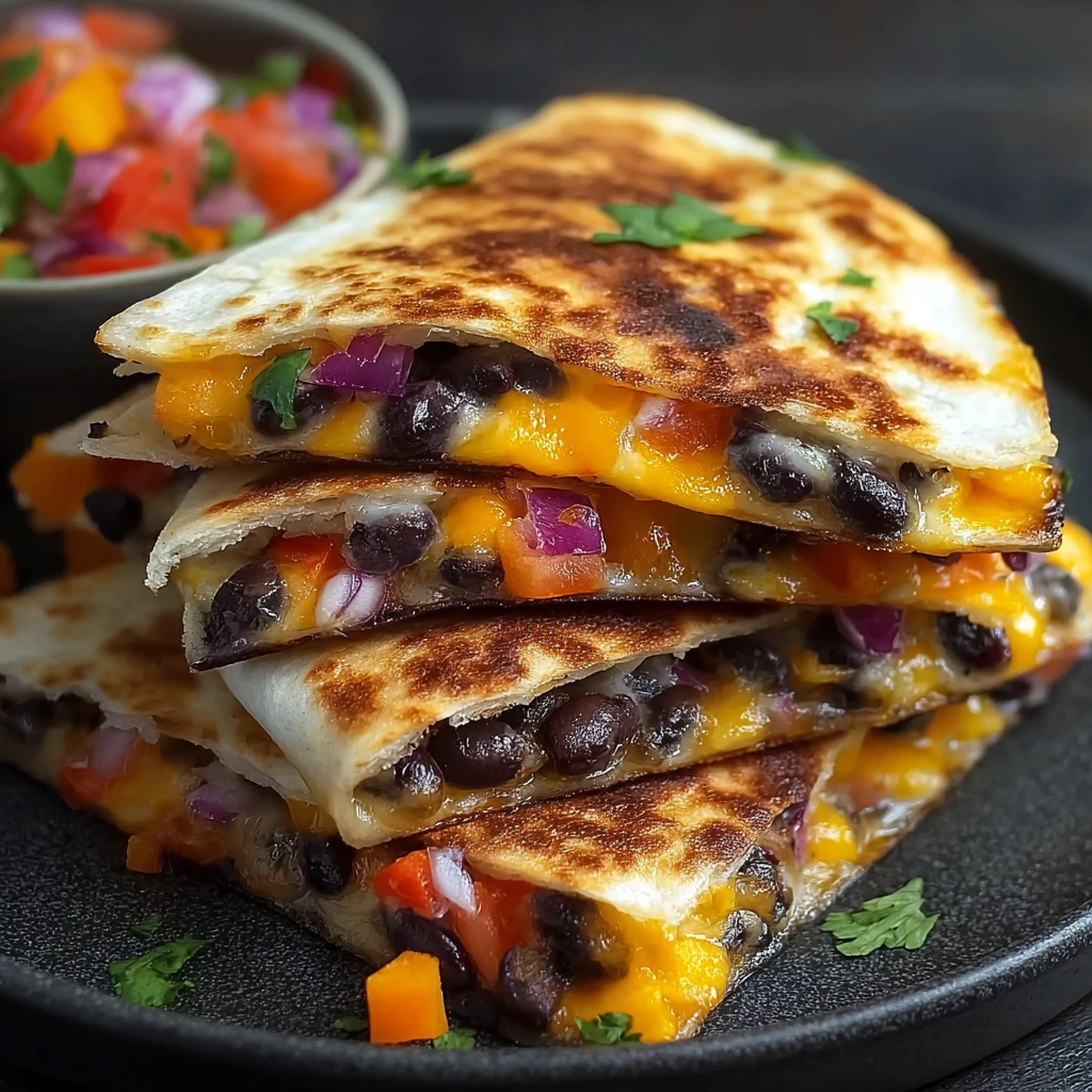 Easy Black Bean Quesadilla Recipe Quick Vegetarian Dinner Ideas Crispy Black Bean Quesadillas Under 5 Minutes Best 5-minut...