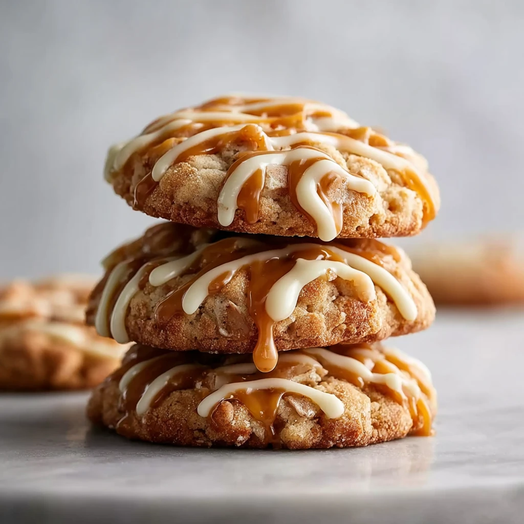 Easy Caramel Apple Cookies Recipe Quick Crumbl Cookie Copycat 20-minute Caramel Apple Dessert Best Quick Caramel Cookie Re...