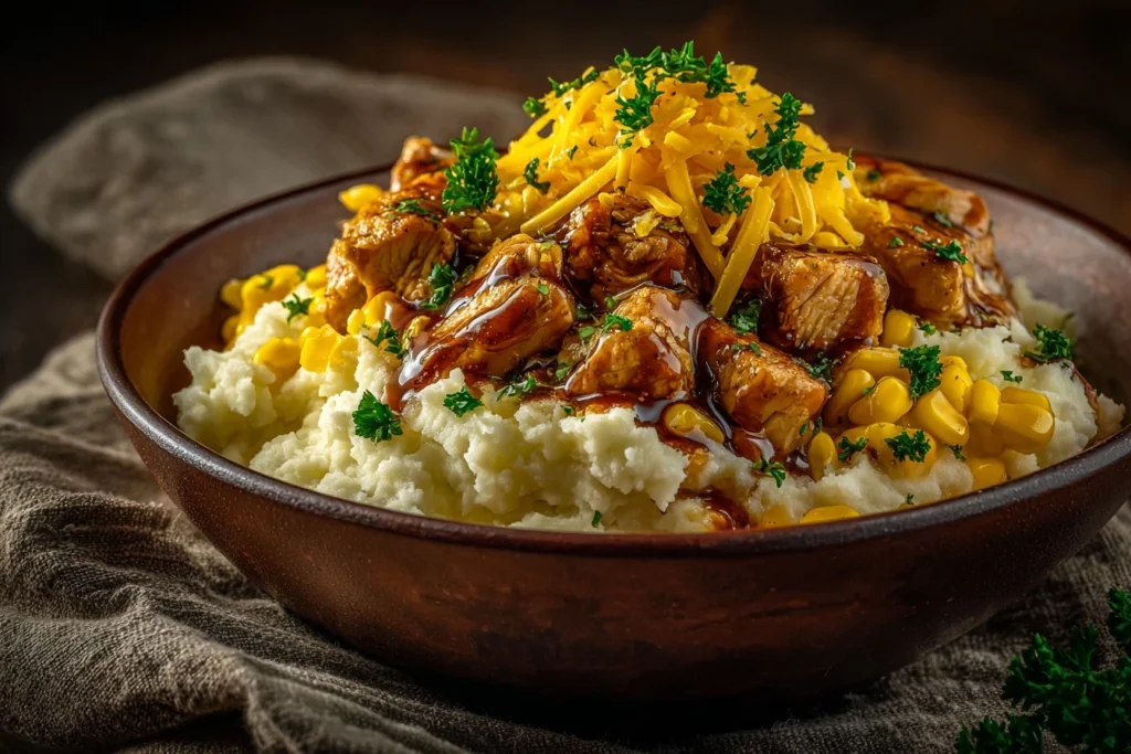 Easy Chicken Mashed Potato Bowl Recipe 30 Minute Chicken Mashed Potato Dinner Homemade Chicken Potato Bowl Quick Quick And...