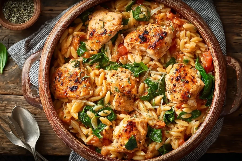 Easy Chicken Orzo Bake Recipe Healthy Chicken Orzo Casserole Best Comfort Food Chicken Bake Creamy Chicken Orzo Bake Tutor...