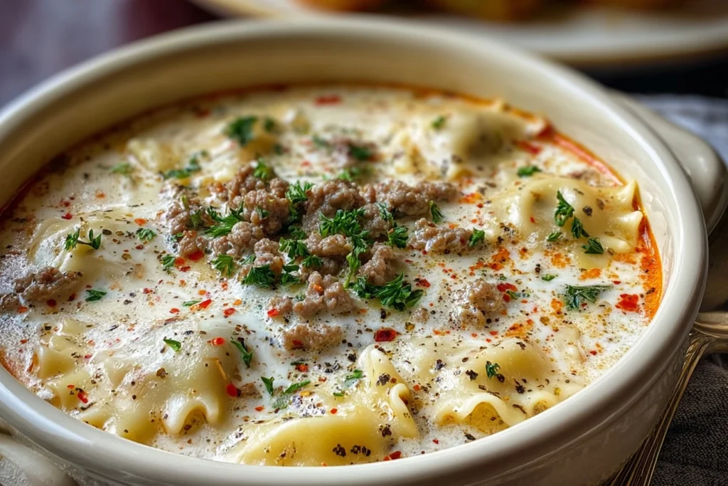 Easy Creamy Alfredo Lasagna Soup Recipe Quick Alfredo Lasagna Soup Under 20 Minutes Best 20 Minute Creamy Lasagna Soup How...