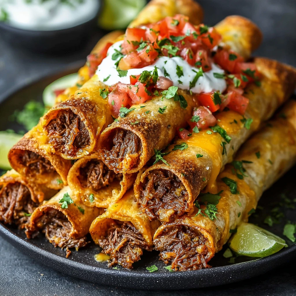 Easy Crispy Beef Taquitos Recipe 20-minute Beef Taquitos With Cheese Quick Crispy Beef Taquitos For Dinner Homemade Crispy...