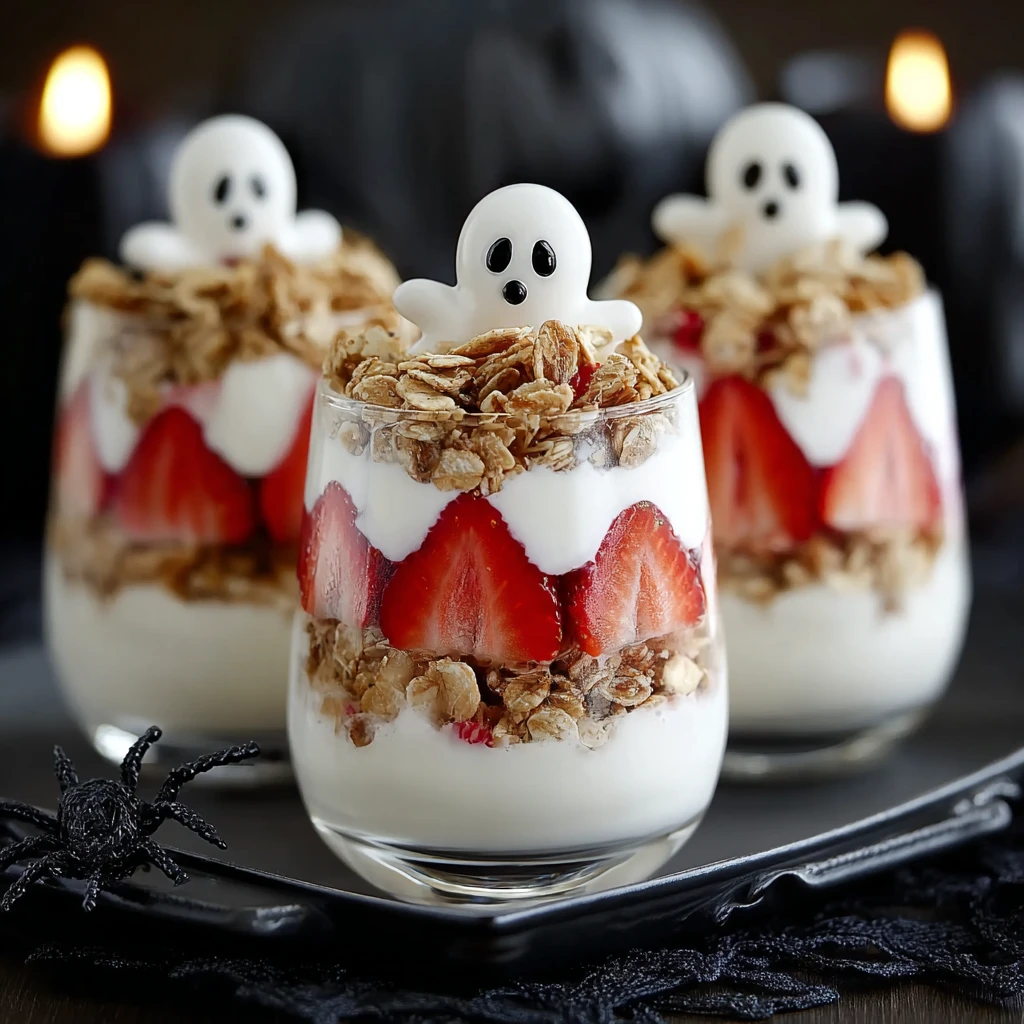 Easy Ghostly Yogurt Parfait Recipe Halloween Yogurt Parfait Ideas Spooky Yogurt Treats For Kids Low-fat Ghostly Parfait Re...