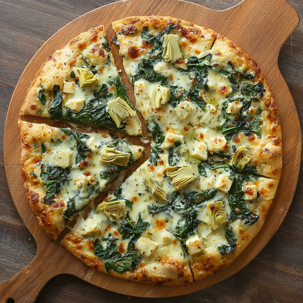 Easy Spinach Artichoke Pizza Recipe Quick Spinach Artichoke Flatbread 20-minute Vegetarian Pizza Ideas Healthy Quick Artic...