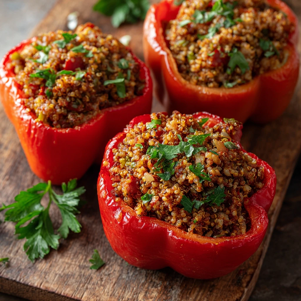 Easy Turkey Quinoa Stuffed Peppers Recipe Turkey And Quinoa Stuffed Bell Peppers Healthy Turkey Stuffed Peppers With Quino...