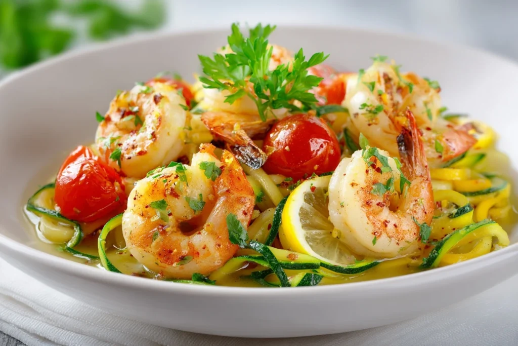 Healthy Lighter Baked Shrimp Scampi Lowcarb