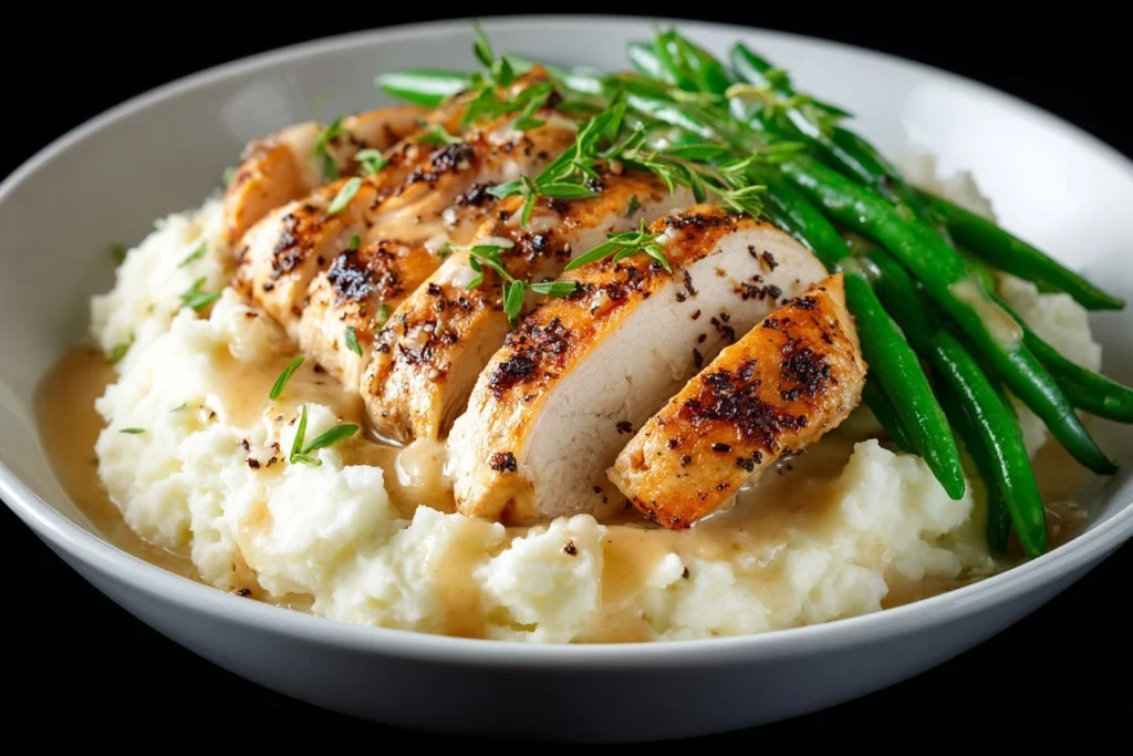 Healthy Lowcarb Keto Chicken Cauliflower Mash Bowl