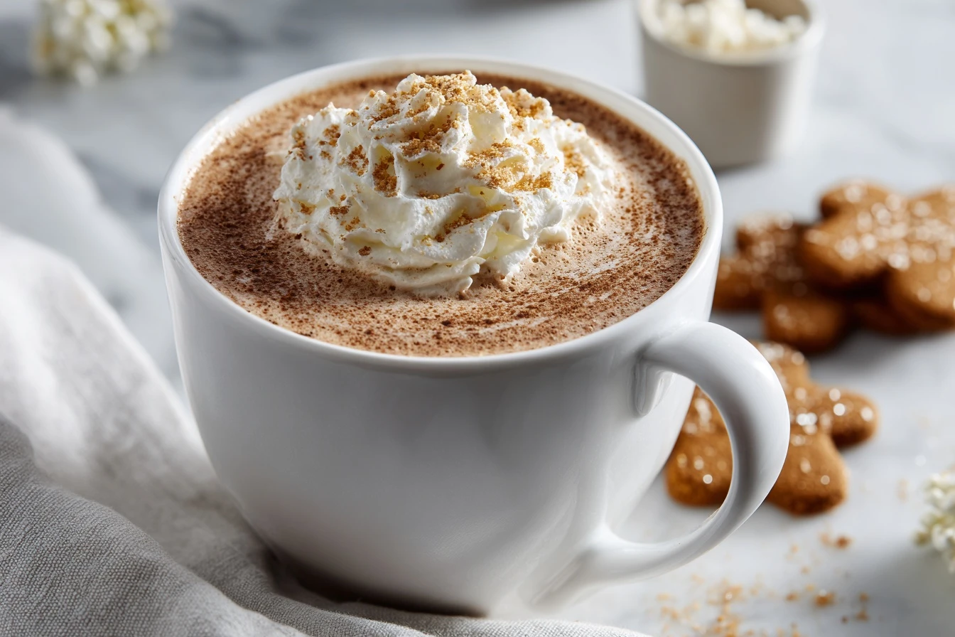 Healthy Low-Sugar Gingerbread Hot Chocolate (Dairy-Free Option)