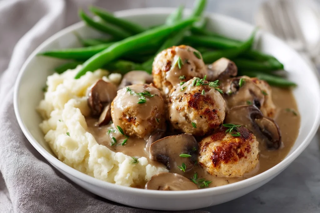 Healthy Turkey Salisbury Meatballs Lighter Gravy