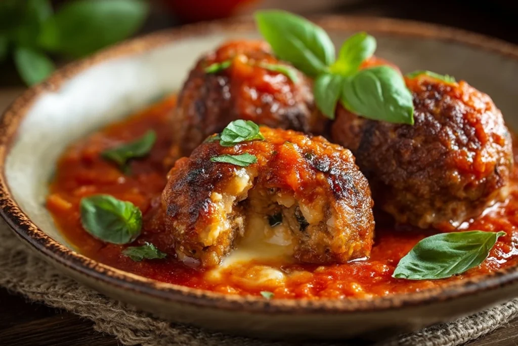 Mozzarella Stuffed Meatballs Step By Step Guide Best Cheese For Mozzarella Stuffed Meatballs Easy Mozzarella Stuffed Meatb...