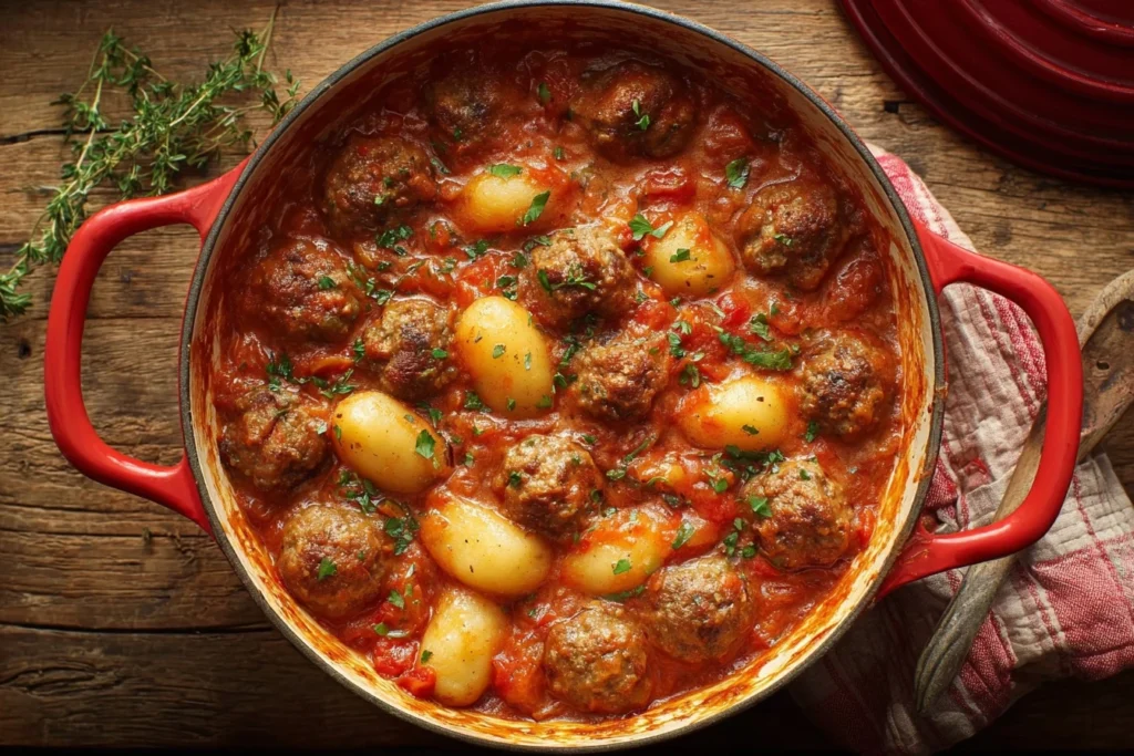 One-pot Creamy Meatballs Gnocchi Recipe Easy Creamy Meatballs With Gnocchi Quick One-pot Meatball Gnocchi Dish Best One-po...
