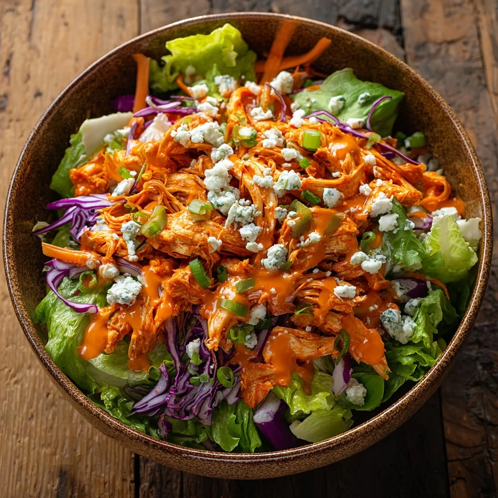 Quick Buffalo Chicken Salad Recipe Easy Crispy Buffalo Chicken Salad 15 Minute Buffalo Chicken Meal Spicy Buffalo Chicken ...