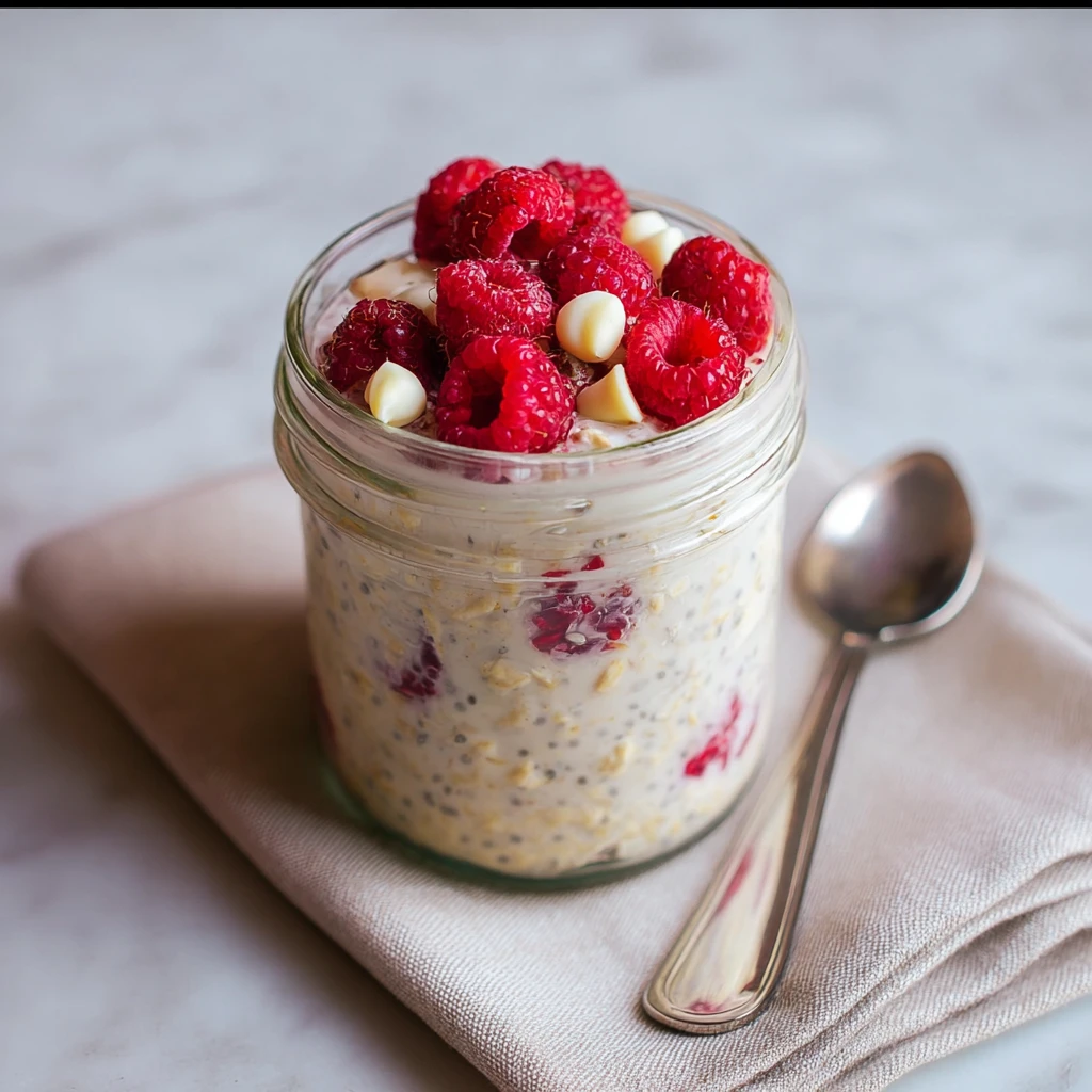 Quick & Easy White Chocolate Raspberry Overnight Oats