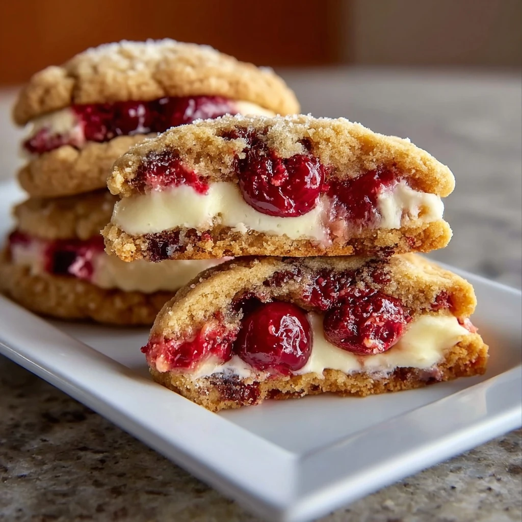 Best Cherry Cheesecake Stuffed Cookies Recipe Homemade Cherry Cheesecake Cookie Recipe Easy Cherry Cheesecake Stuffed Cook...