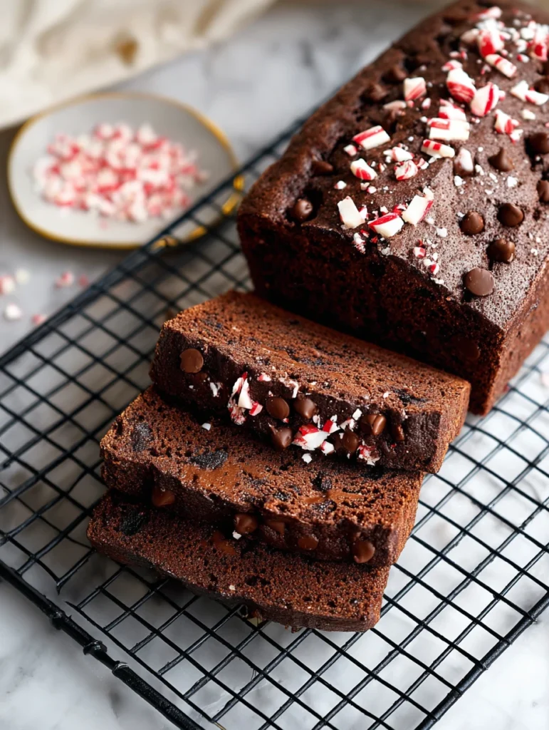 Best Chocolate Peppermint Bread Recipe Easy Chocolate Peppermint Bread Baking Homemade Peppermint Chocolate Loaf Gluten-fr...