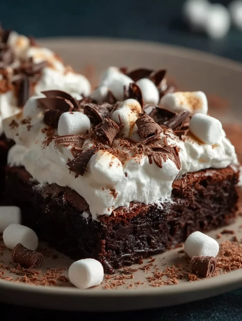 Best Hot Chocolate Brownies Recipe With Marshmallow Easy Marshmallow Frosted Brownie Recipe Gourmet Brownies With Marshmal...