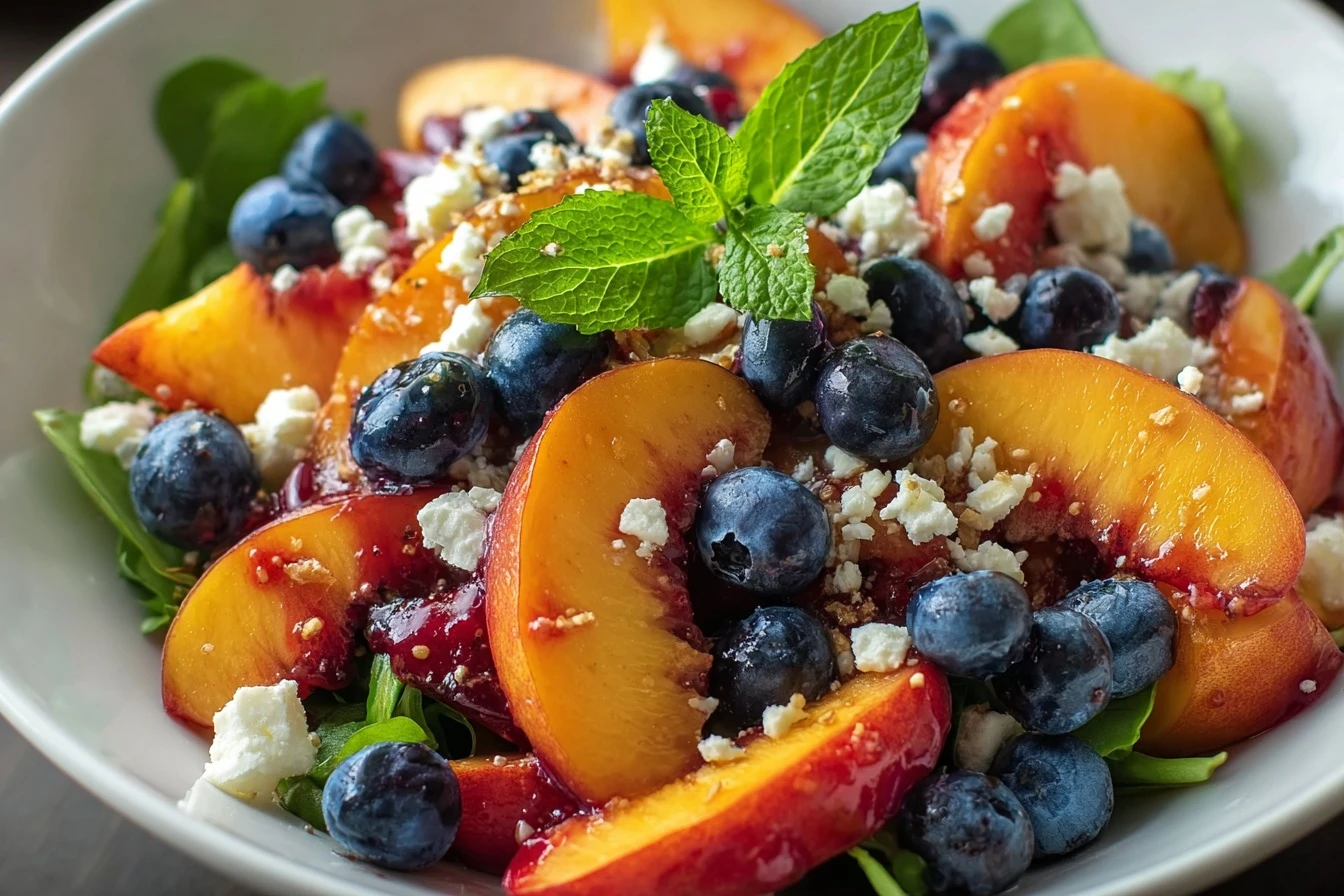 Blueberry Peach Feta Salad