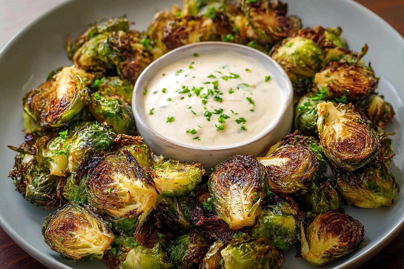 Crispy Brussel Sprouts Recipe With Aioli Best Brussel Sprouts Dijon Aioli Homemade Crispy Brussel Sprouts How To Make Crea...