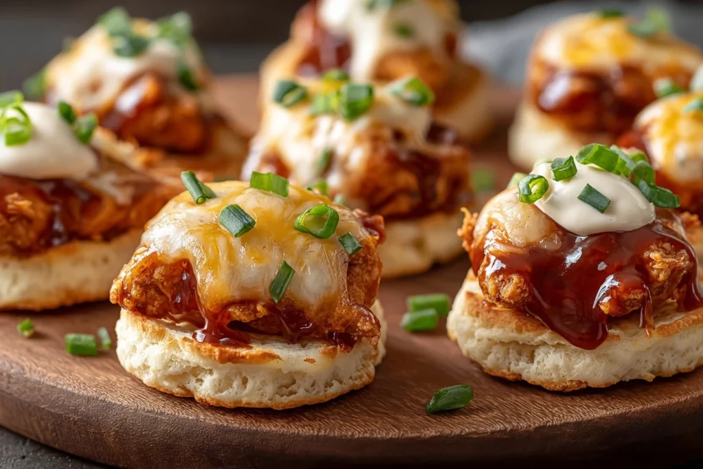 Easy 20-minute BBQ Biscuit Melts Recipe Quick Ranch Biscuit Melts For Dinner Mini BBQ Ranch Biscuit Melts Tutorial How To ...