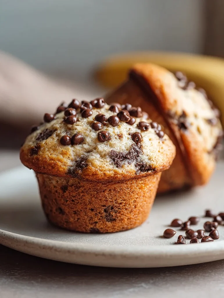 Easy Banana Chocolate Chip Muffin Recipe Best Banana Chocolate Chip Muffins Moist Banana Chocolate Chip Muffins Healthy Ba...