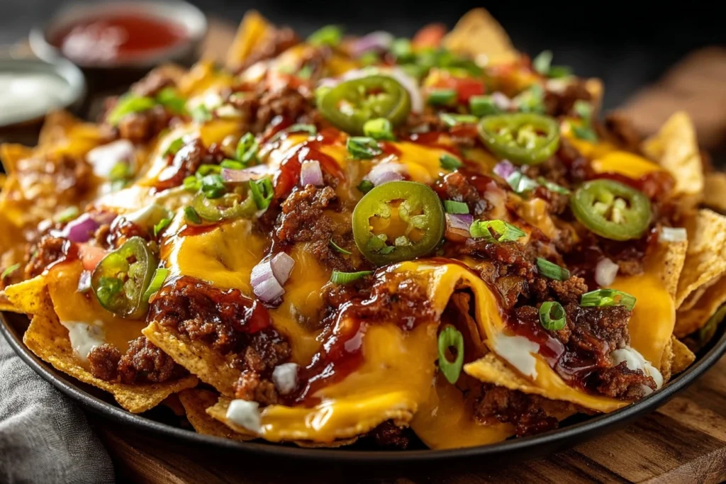 Easy BBQ Beef Cheeseburger Nachos Recipe Best Cheese For Beef Nachos BBQ Beef Nachos Quick Recipe How To Make Cheeseburger...