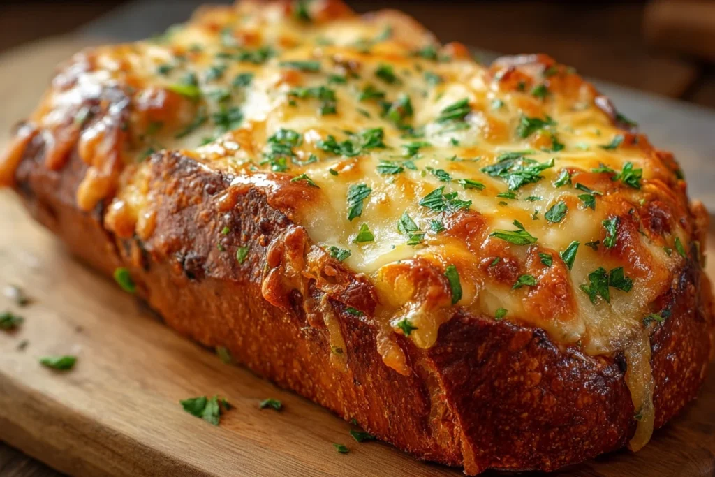 Easy Cheesy Chicken Garlic Bread Recipe Best Garlic Chicken Bread With Cheese Homemade Cheesy Garlic Chicken Bread Low-fat...