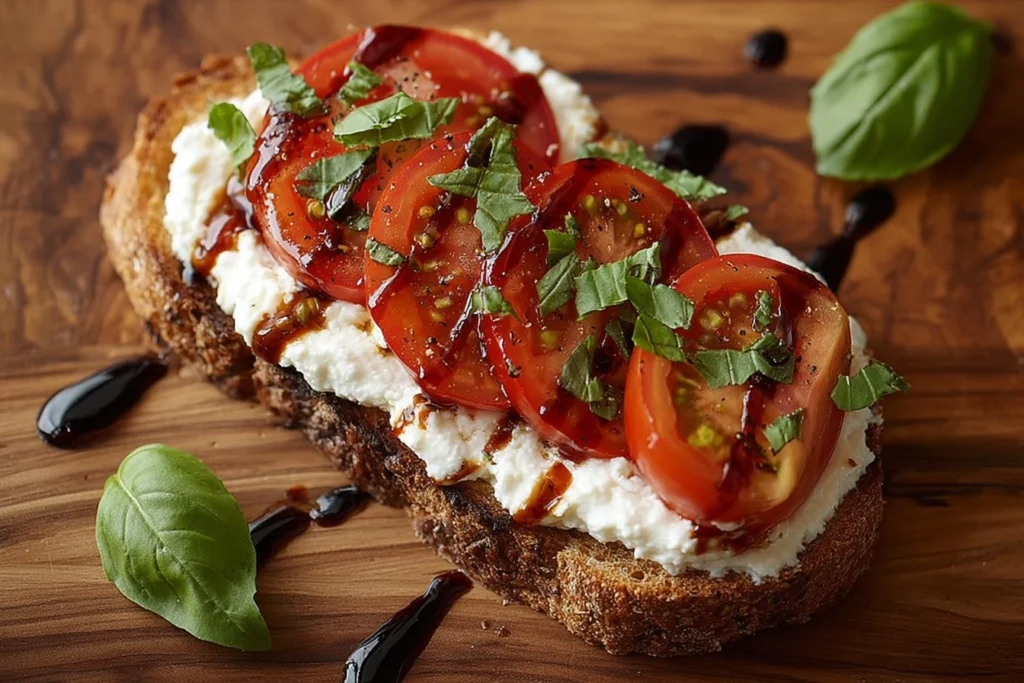 Easy Cottage Cheese Caprese Toast Recipe Quick Caprese Toast With Cottage Cheese Healthy Cottage Cheese Caprese Variations...