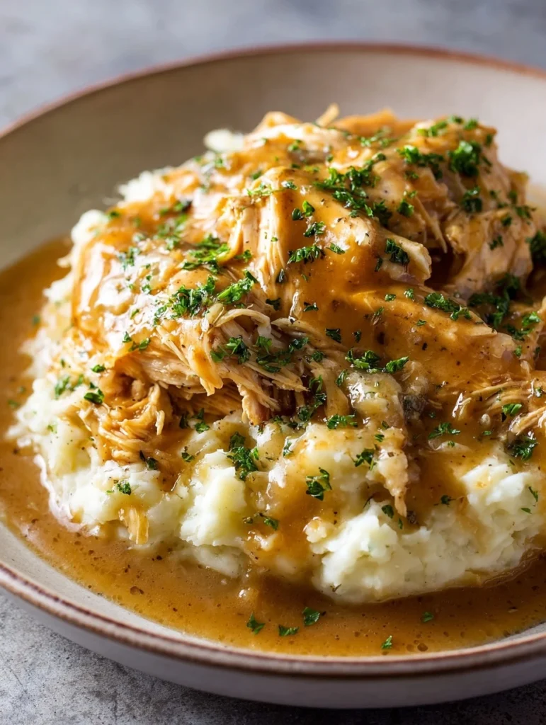 Easy Crockpot Chicken And Gravy Recipe Melt-in-your-mouth Chicken Crockpot Dish Best Slow Cooker Chicken Gravy Simple Comf...