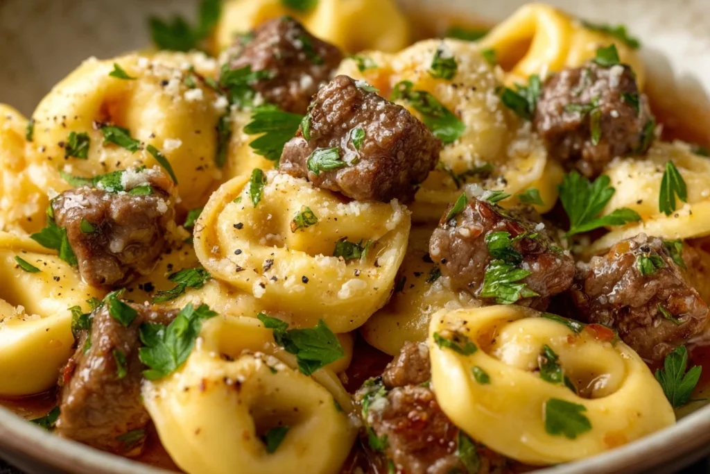 Easy Garlic Butter Beef Tortellini Recipe Best Beef Tortellini Garlic Sauce Homemade Garlic Butter Beef Tortellini Quick G...