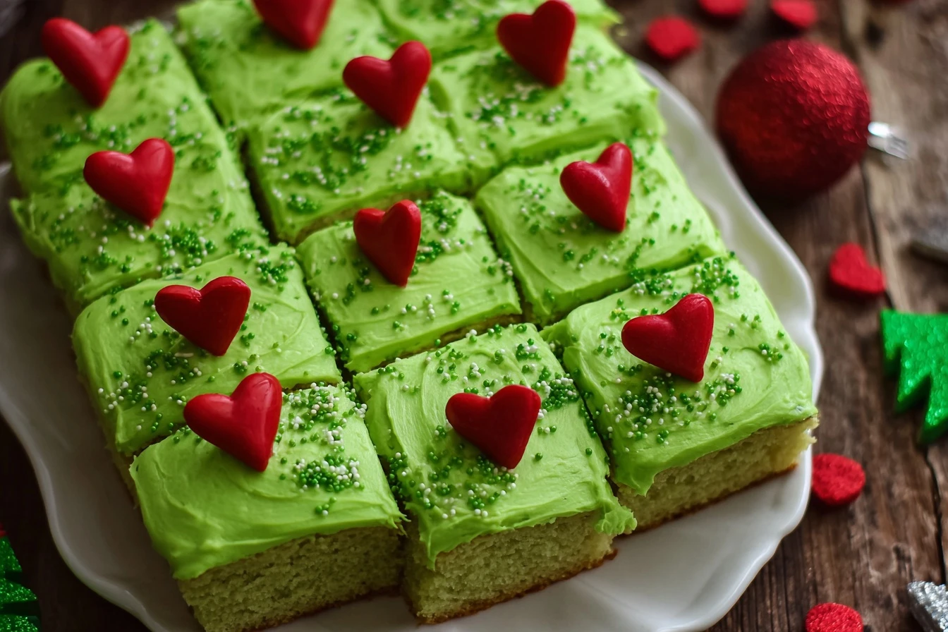 Easy Grinch Cake Recipe For Christmas Homemade Grinch Themed Cake Tutorial How To Make A Green Grinch Cake Grinch Cake Dec...