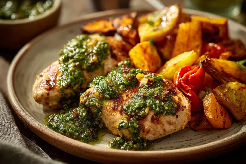 Easy Pesto Chicken Dinner Ideas Quick Pesto Chicken Vegetable Recipe Healthy Pesto Chicken With Veggies Best Roasted Veggi...