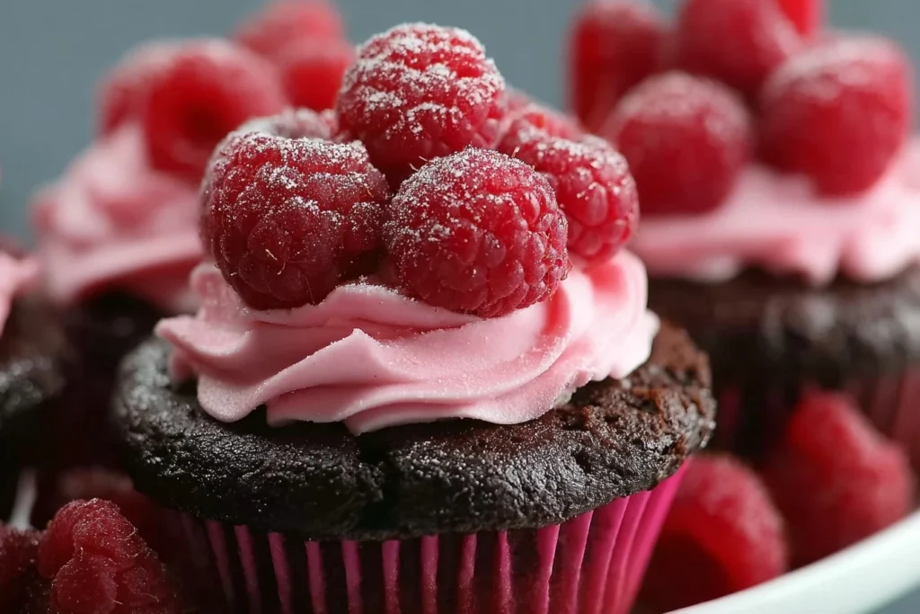 Easy Raspberry Chocolate Lava Cupcakes Recipe Best Chocolate Raspberry Cupcakes With Filling Gluten-free Raspberry Chocola...