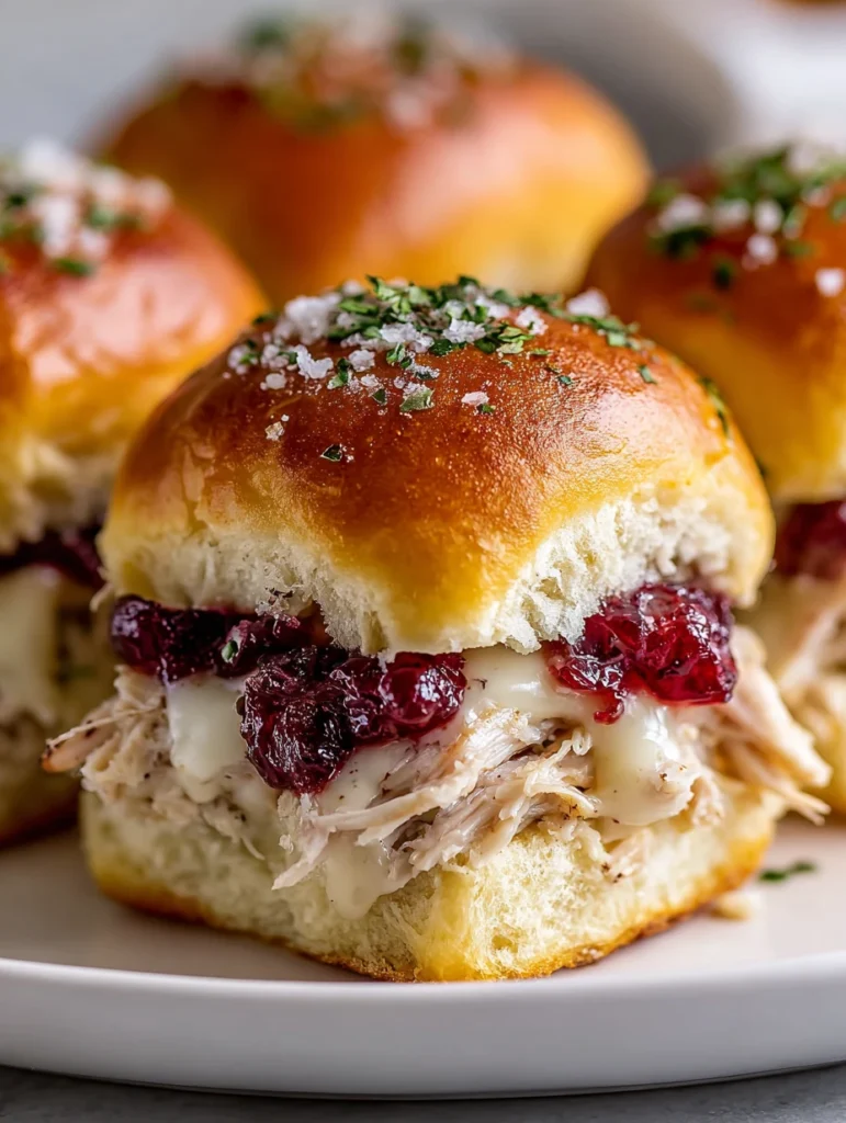 Easy Turkey Cranberry Sliders Recipe Best Turkey Sliders For Parties Cranberry Turkey Slider Appetizers Make Ahead Turkey ...