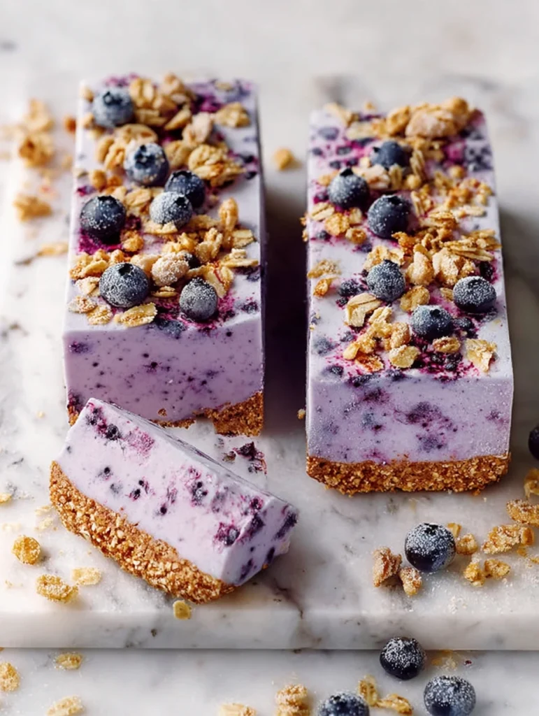 Frozen Yogurt Oat Bars Recipe Blueberry Swirl Yogurt Bars Homemade Frozen Yogurt Oatmeal Bars Low Calorie Blueberry Yogurt...