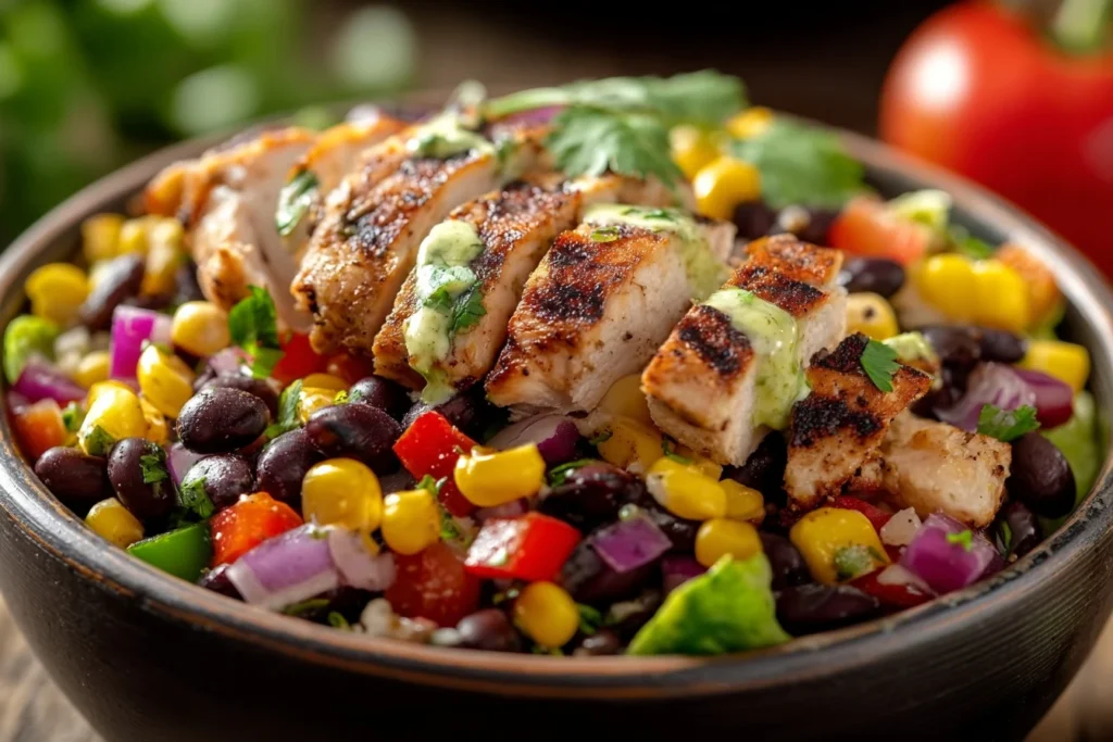 High Protein Chicken Bean Salad Recipe Quick Nutritious Chicken Bean Salad Easy High-protein Salad Ideas Low Carb Chicken ...