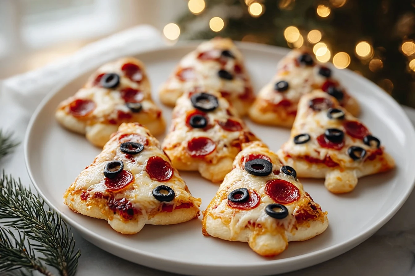 Cute & Cheesy Christmas Tree Mini Pizzas: Holiday Party Magic!