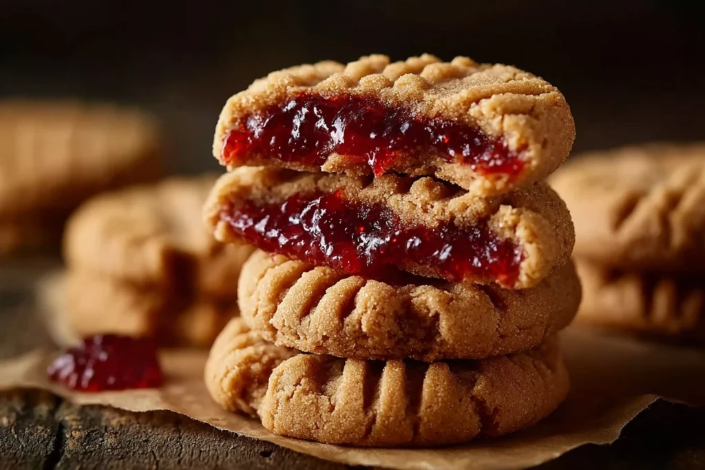Peanut Butter Jelly Cookie Recipe Easy PB&J Cookie Recipe Homemade Peanut Butter Jelly Cookies Best Peanut Butter And Jell...