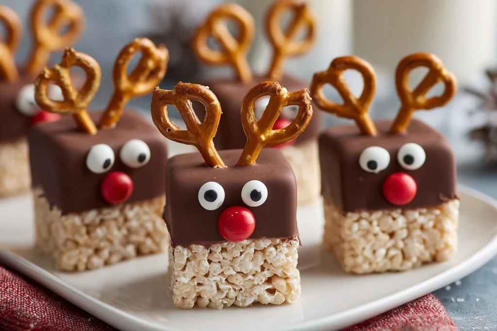 Reindeer Rice Krispie Pops Recipe Easy Reindeer Rice Krispie Treats Christmas Rice Krispie Treats Pops Reindeer Themed Des...