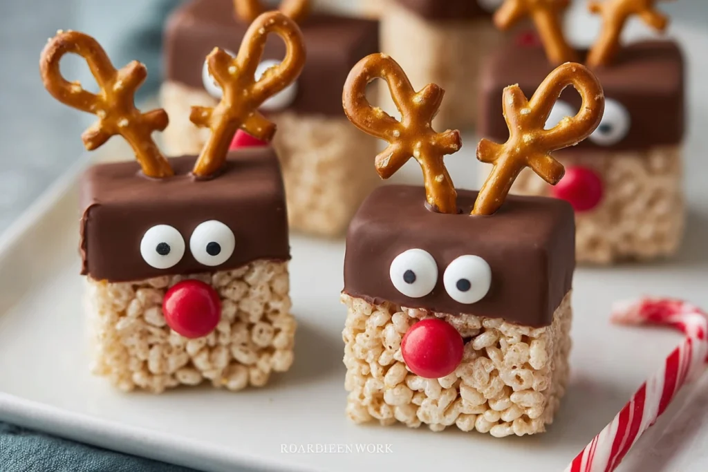 Reindeer Rice Krispie Pops Recipe Easy Reindeer Rice Krispie Treats Christmas Rice Krispie Treats Pops Reindeer Themed Des...