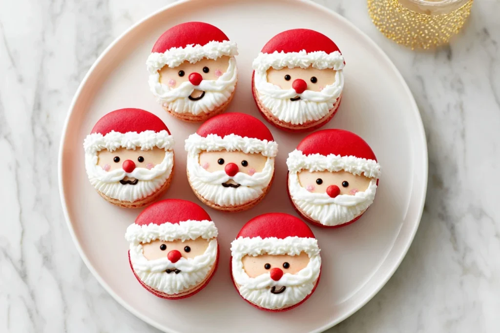 Santa Claus Macarons Recipe Buy Santa Claus Macarons Online Santa Claus Macaron Gift Boxes Best Macarons For Christmas Par...