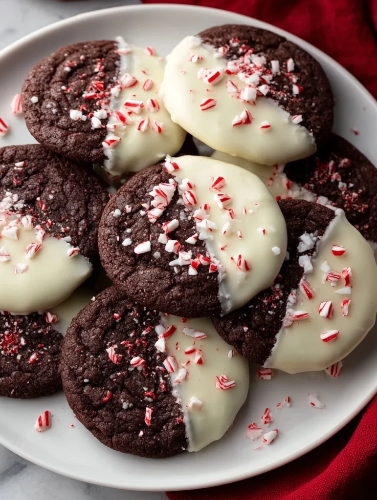 White Chocolate Peppermint Cookies Recipe Best White Chocolate Dipped Cookies Peppermint Chocolate Cookies Holiday Treat G...