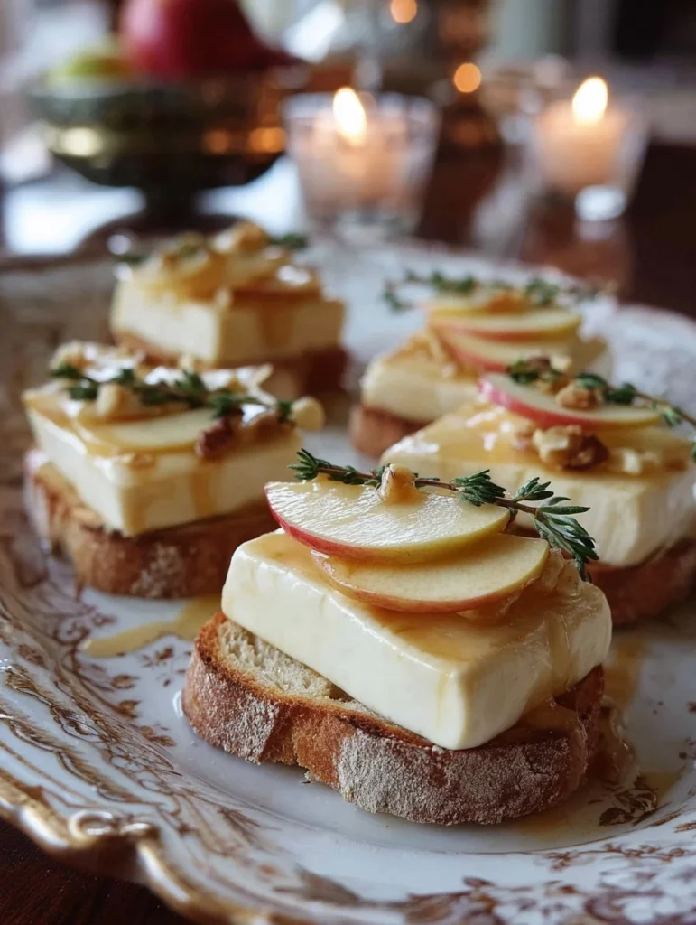 Apple Brie Crostini Recipe Easy Apple Brie Crostini Maple Cinnamon Butter Topping Gourmet Apple Brie Appetizer Apple Brie ...