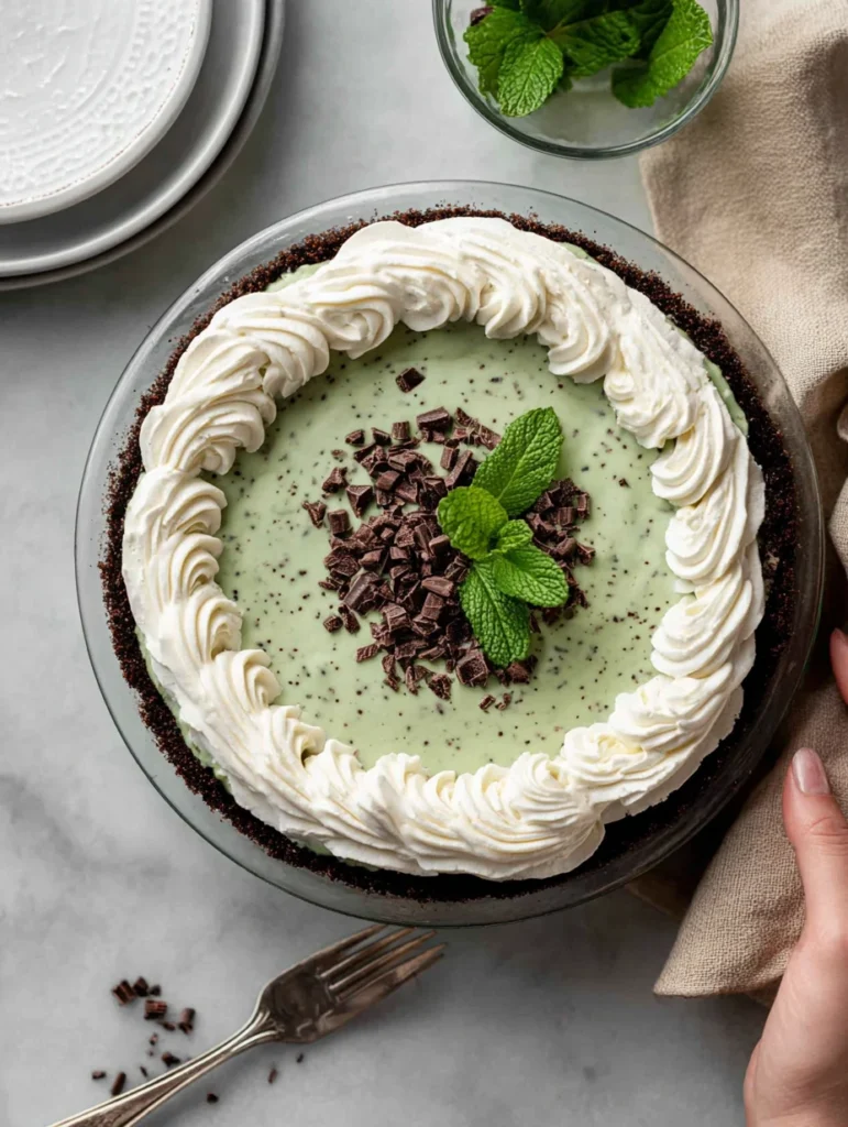 Best Crème De Menthe Pie Recipe How To Make Mint Chocolate Pie Crème De Menthe Pie Ingredients Mint Chocolate Pie Desser...