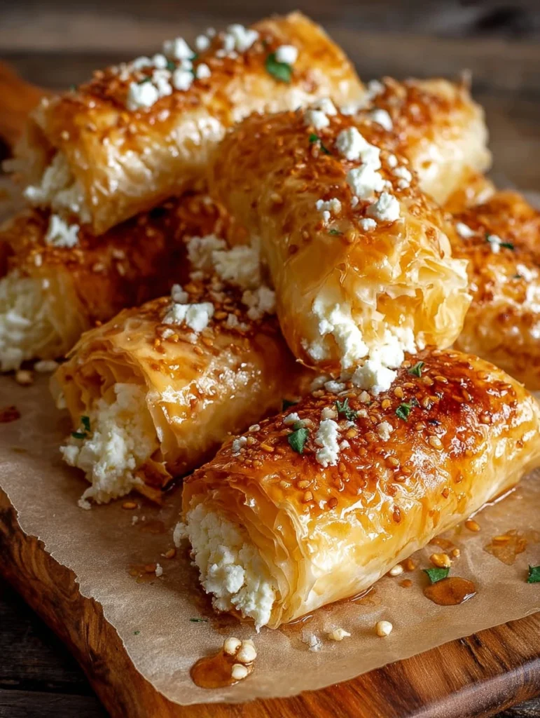 Best Crispy Feta Rolls Recipe Easy Spicy Honey Drizzle Preparation Homemade Crispy Feta Rolls Guide How To Make Spicy Hone...